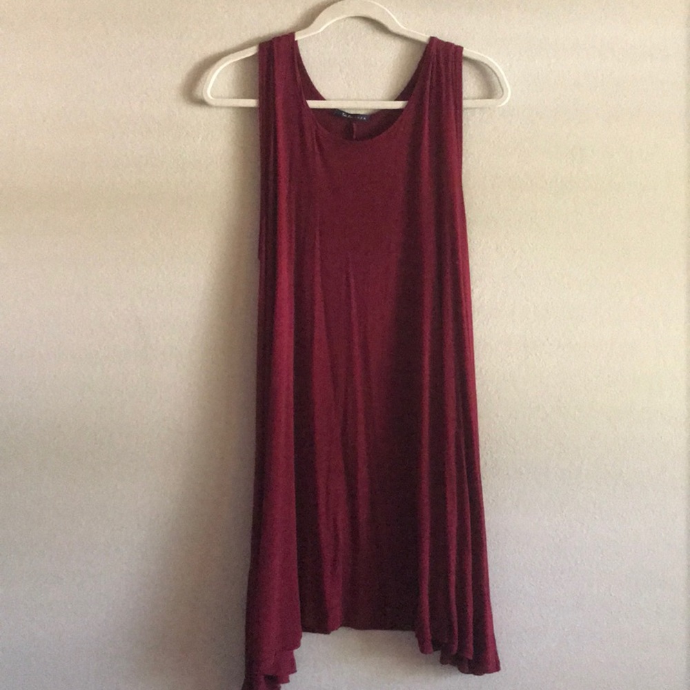 Maroon T- shirt dress